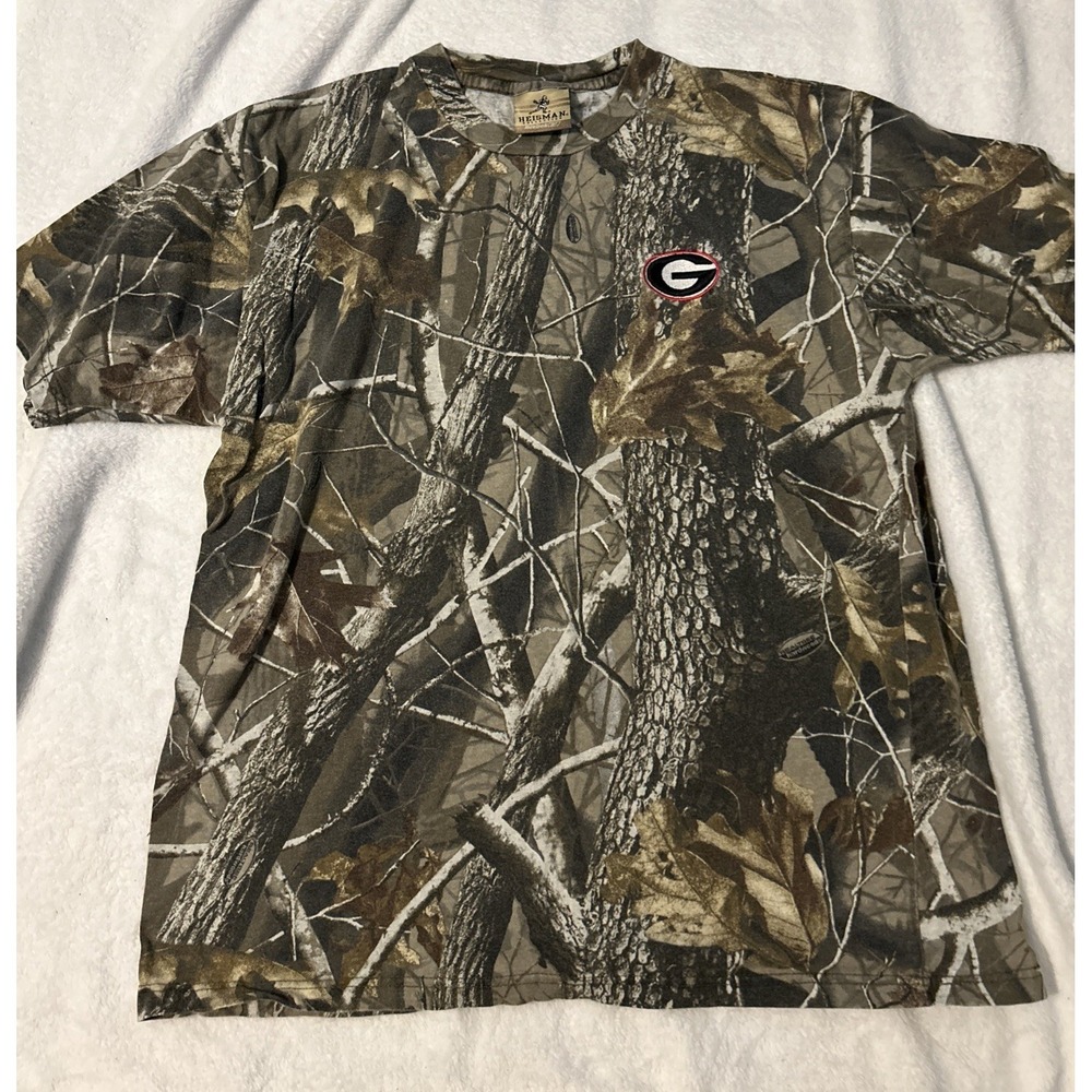Vintage Camo Georgia Bulldogs Shirt Mens L Brown 90s